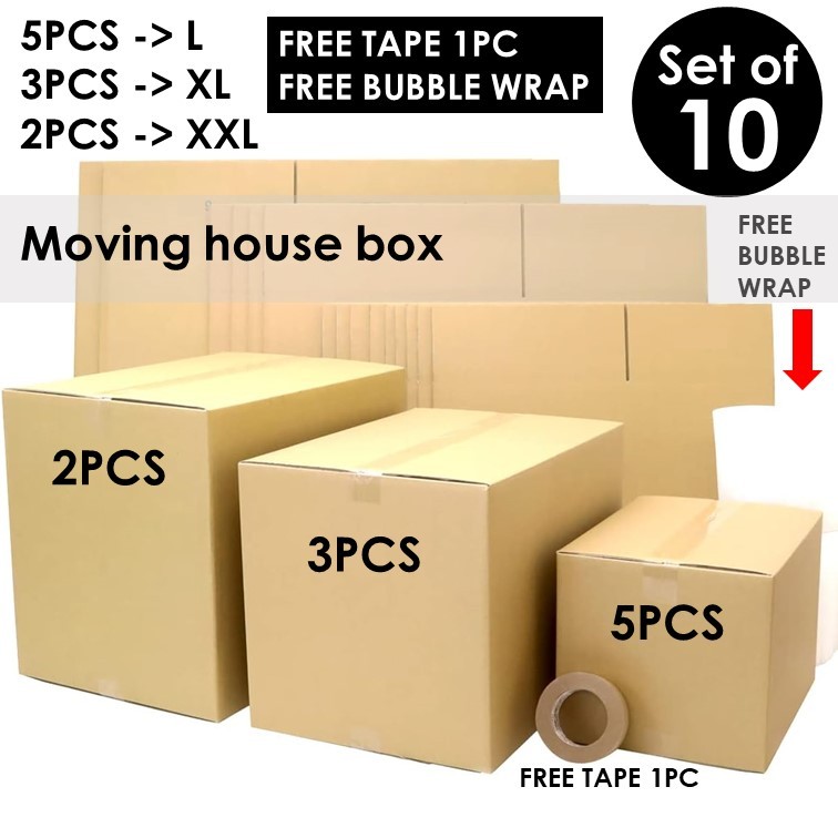 SG Mover Boxes moving house big carton box 10pcs boxes free tape free ...