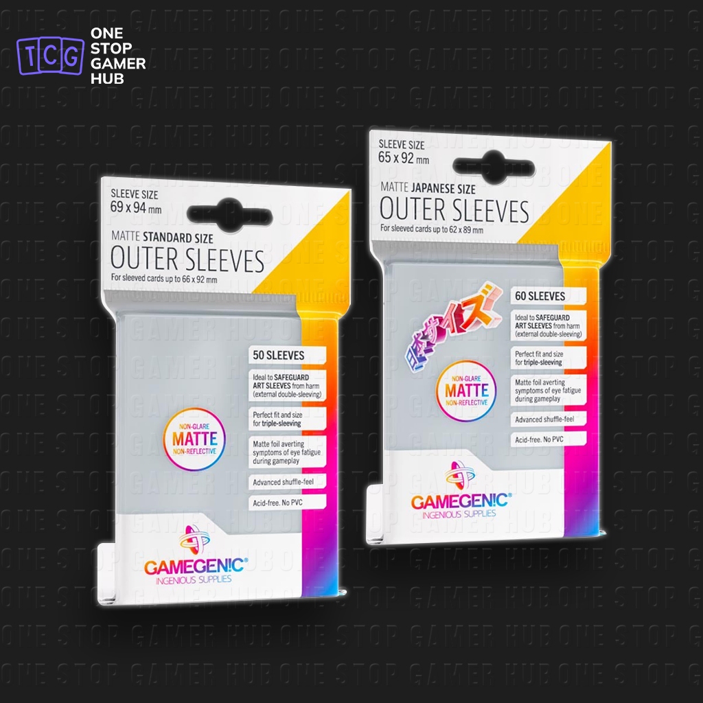 Gamegenic Outer Sleeves Matte Standard - 50 Housses Externes Transparentes Pour Protéger Vos Cartes TCG, Effet Mat Anti-reflet