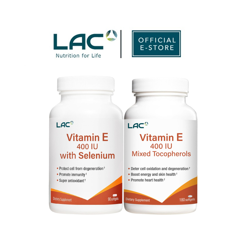 [LAC VITAMINS] Vitamin E 400 IU with Selenium (90 softgels) / with