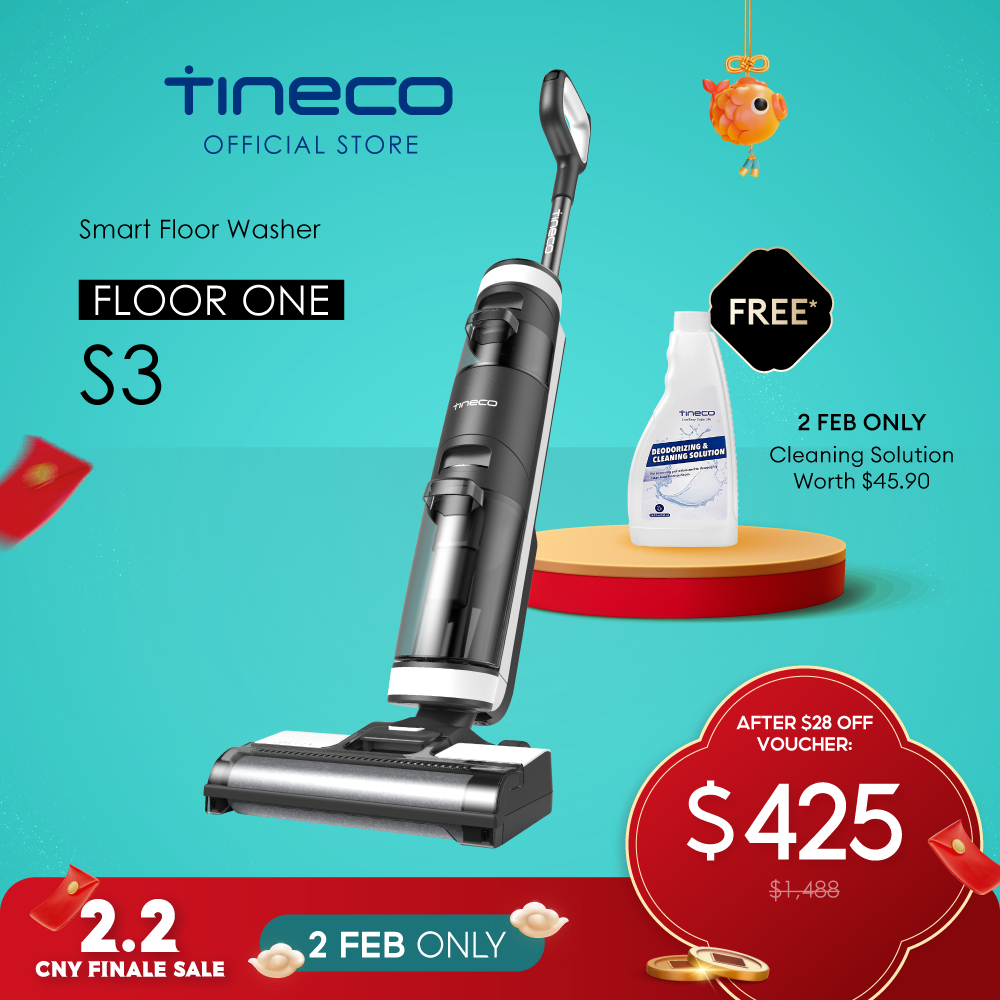 Tineco Floor One S3 Smart Cordless Vacuum Cleaner, 2-in-1 Wet and Dry  Function, Powerful Vacuum Cleaner, Automatic Floor Washer, 4000 mAh  Battery