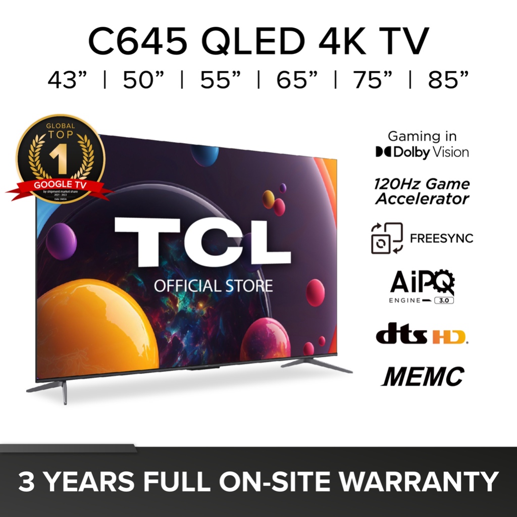 43 C645 QLED 4K Google TV - TCL Electronics