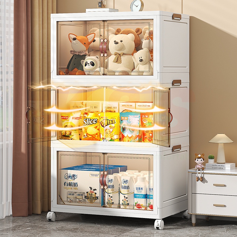 【SG Stock】Foldable Storage cabinet multilayer drawer double door ...