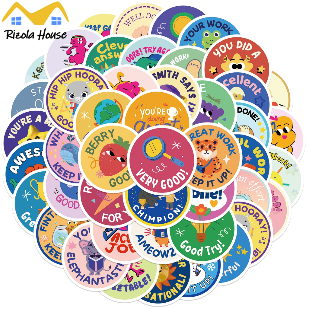 【SG】50Pcs Reward Stickers Fun Large Sticker Incentive Motivational ...