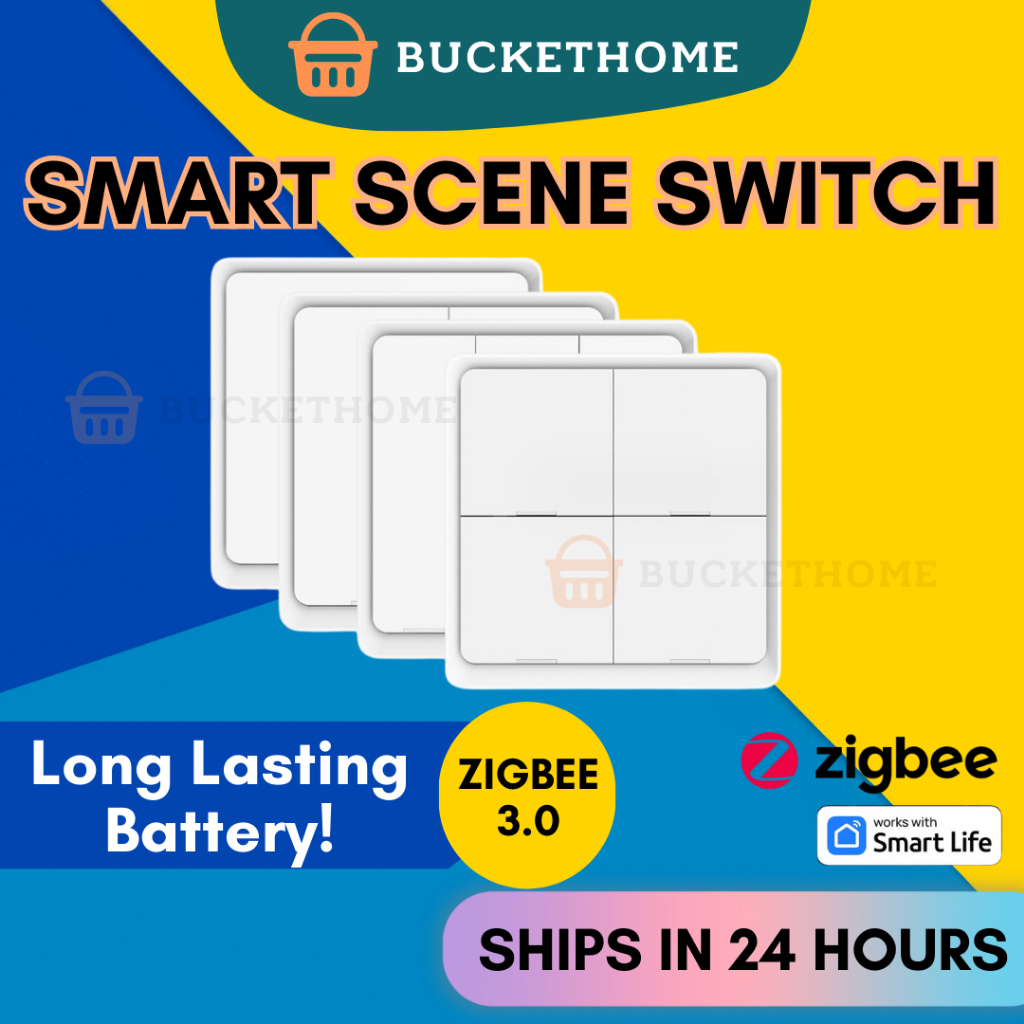 Aboiled Tuya ZigBee Smart Schalter 4 Gang - 12 Szenen Steuerung Für Smart Home