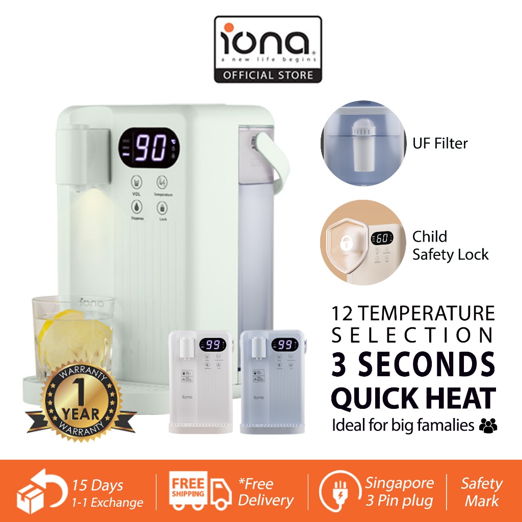 IONA 3.5L Hot Water Dispenser with UF Filter Instant Boiling 12