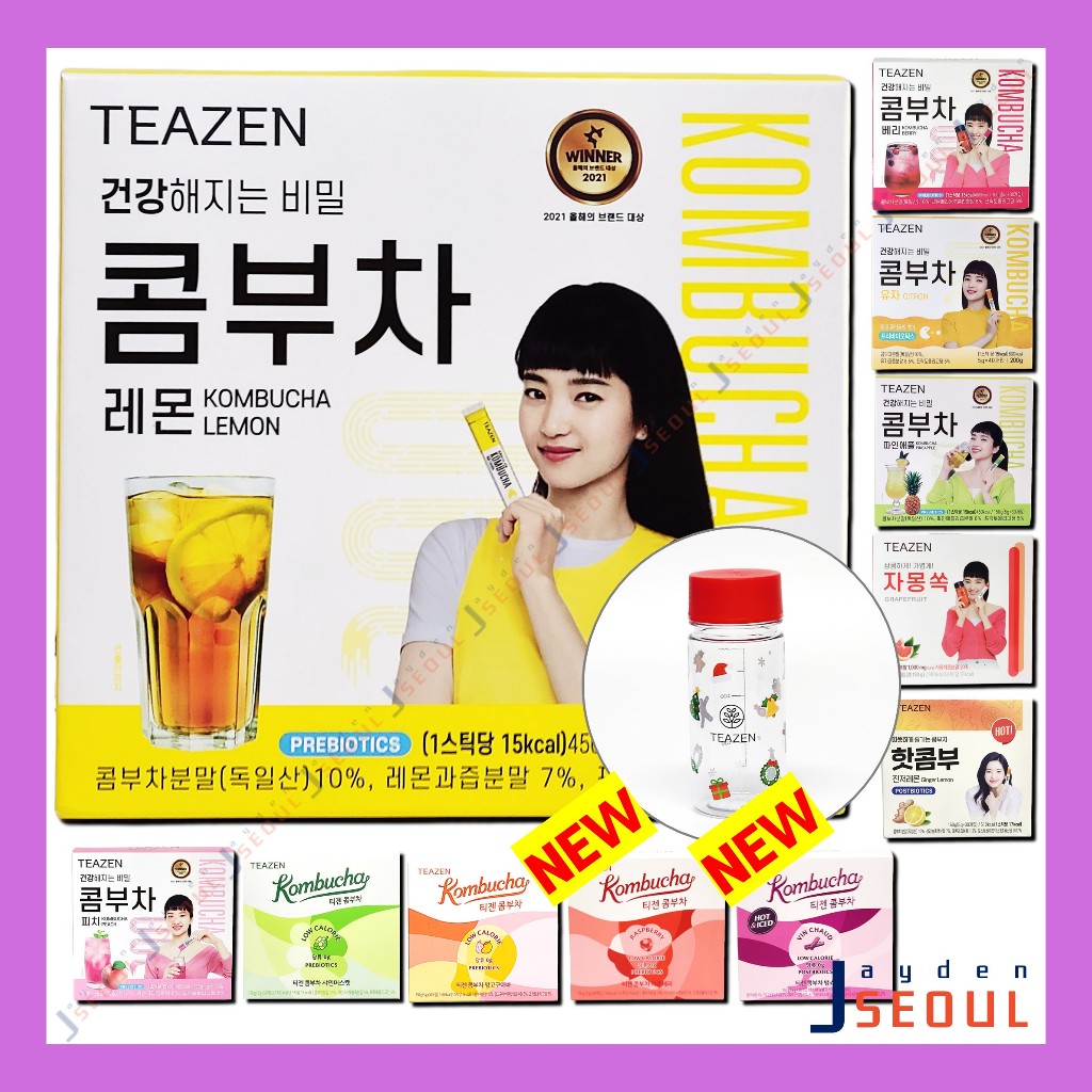From KOREA TEAZEN Kombucha *LATEST PRODUCTIONS* (Peach/Lemon/Citron