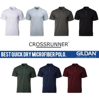 GILDAN x CROSSRUNNER Best Microfiber Quick Dry Polo T-Shirt Unisex Plain Round Neck Polo Jersey Sport Polo - CRP7200 Group A