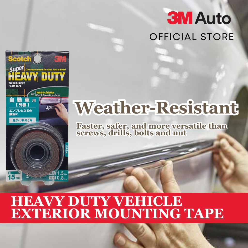 3M Scotch VHB Super Heavy Duty Vehicle Exterior Mounting Tape Grey 15MM