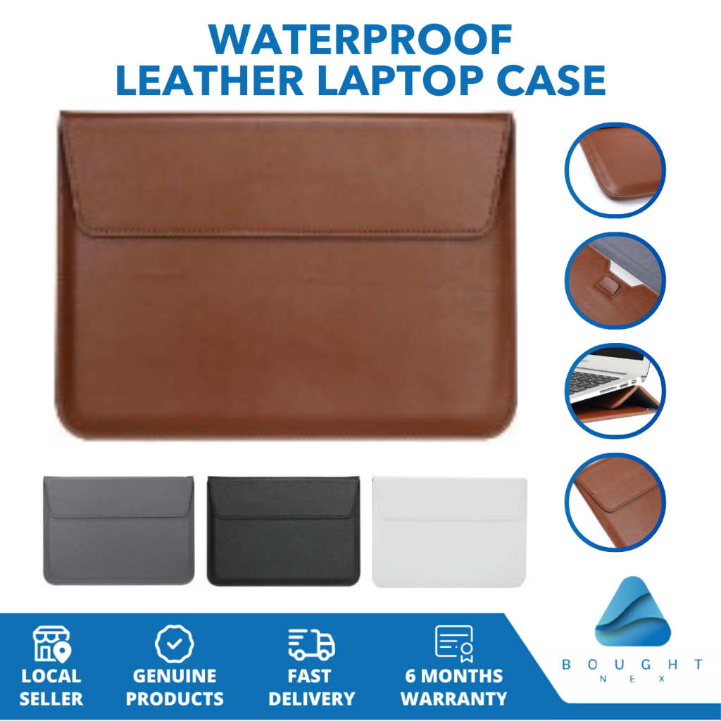 Waterproof Pouch Macbook PU Leather, Stylish Laptop Case, Macbook Pro