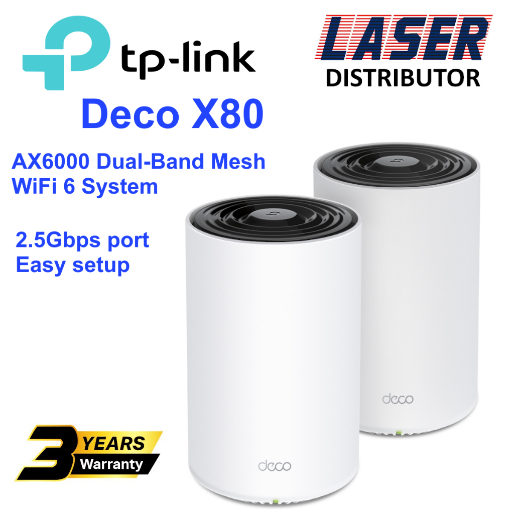 TP-Link Deco X80 AX6000 Dual-Band Mesh WiFi 6 System | Shopee Singapore