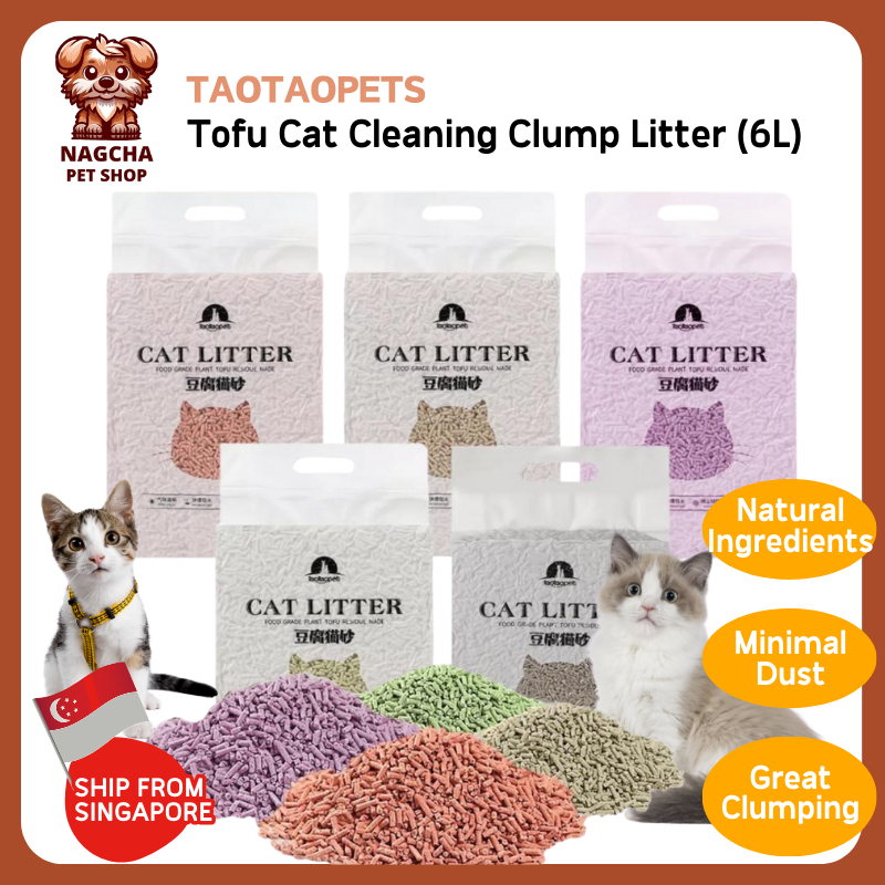 View of Tofu Cat Litter Natural Clumping 6L – Dust Free Absorbent Flushable ...