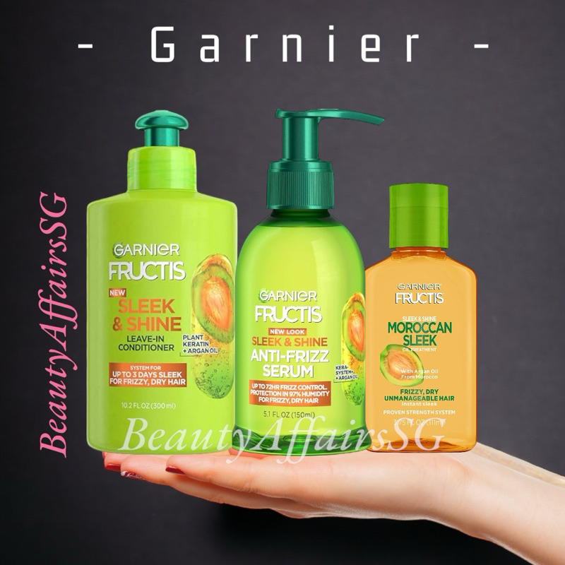 ⚜️ Garnier ⚜️ Fructis Sleek & Shine Leave In Conditioner / Moroccon ...