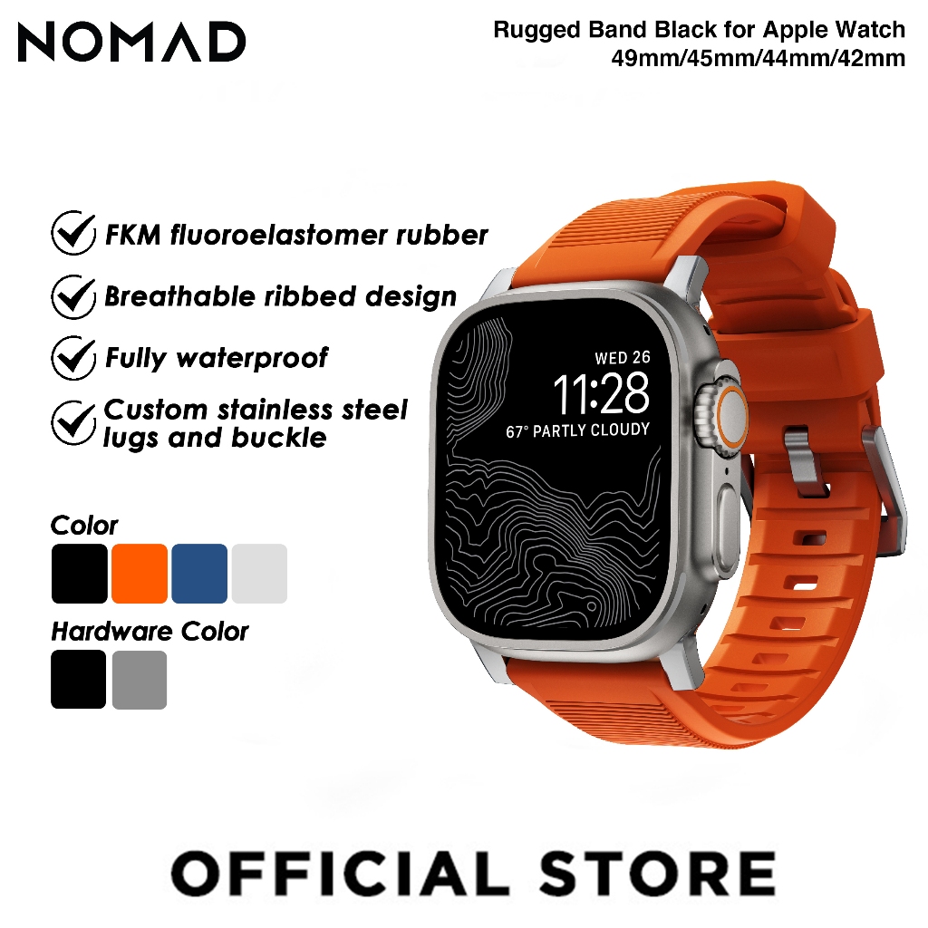 NOMAD Rugged Band Watch Strap for Apple Watch Series 1 9 SE