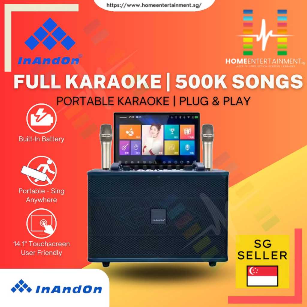 2024 INANDON ALL-IN-ONE PORTABLE KARAOKE SYSTEM WITH 14.1 TOUCHSCREEN ...