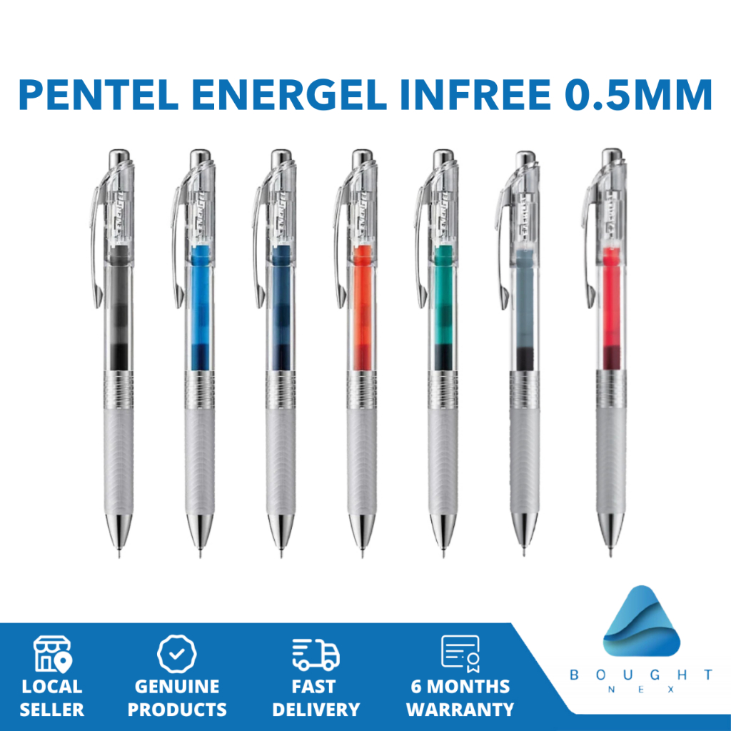 Pentel Energel Infree 0.5mm Retractable Gel Roller Pen Office School ...