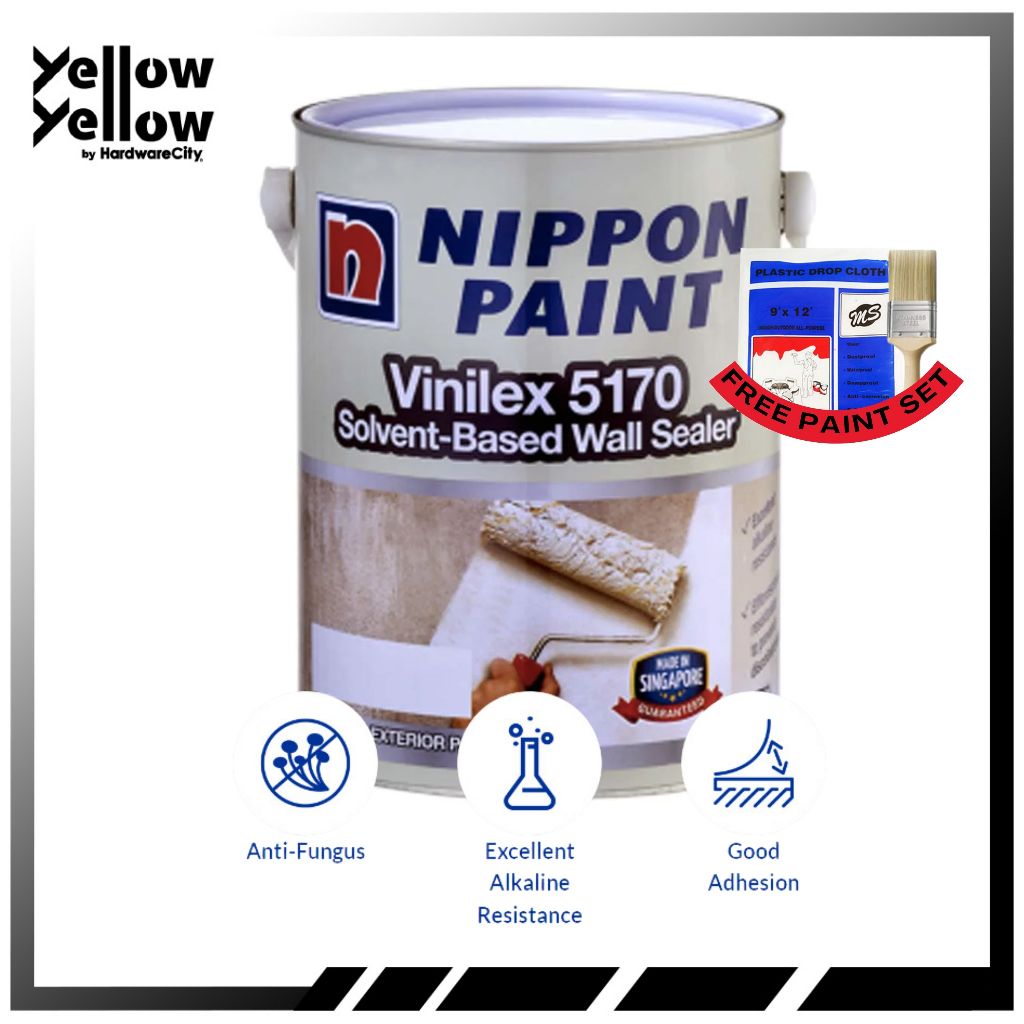 Free Paint Set Nippon Paint Vinilex Solvent Based Wall Sealer Oil Based Shopee Singapore