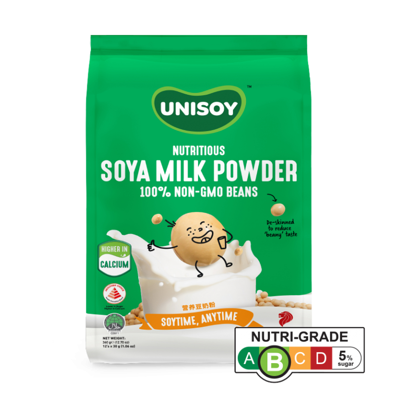 Unisoy Instant Nutritious Soya Milk Powder (30g x 12 sachets) Shopee