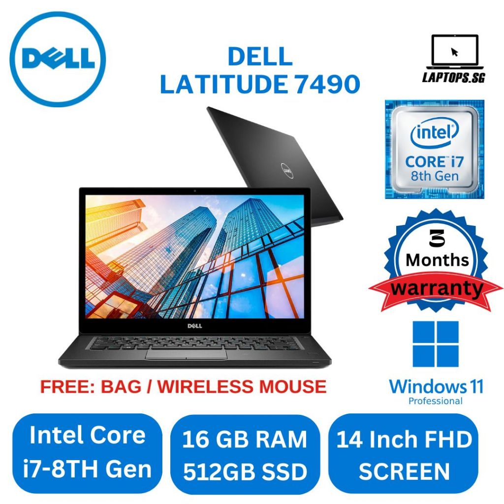 Office/Home Use Laptop Dell 7490 Latitude intel i7-8th Gen/8gb/16gb Ram ...