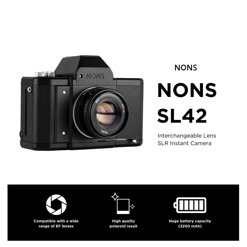 NONS SL42 Interchangeable Lens Instant Camera (EF Lens compatible/3200mAh/USB TypeC) Shopee