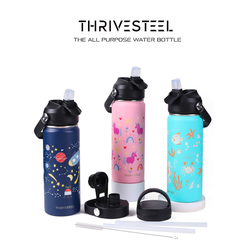 Thrivesteel Children Kids Thermal Vacuum Flask Thermos Stainless Steel 