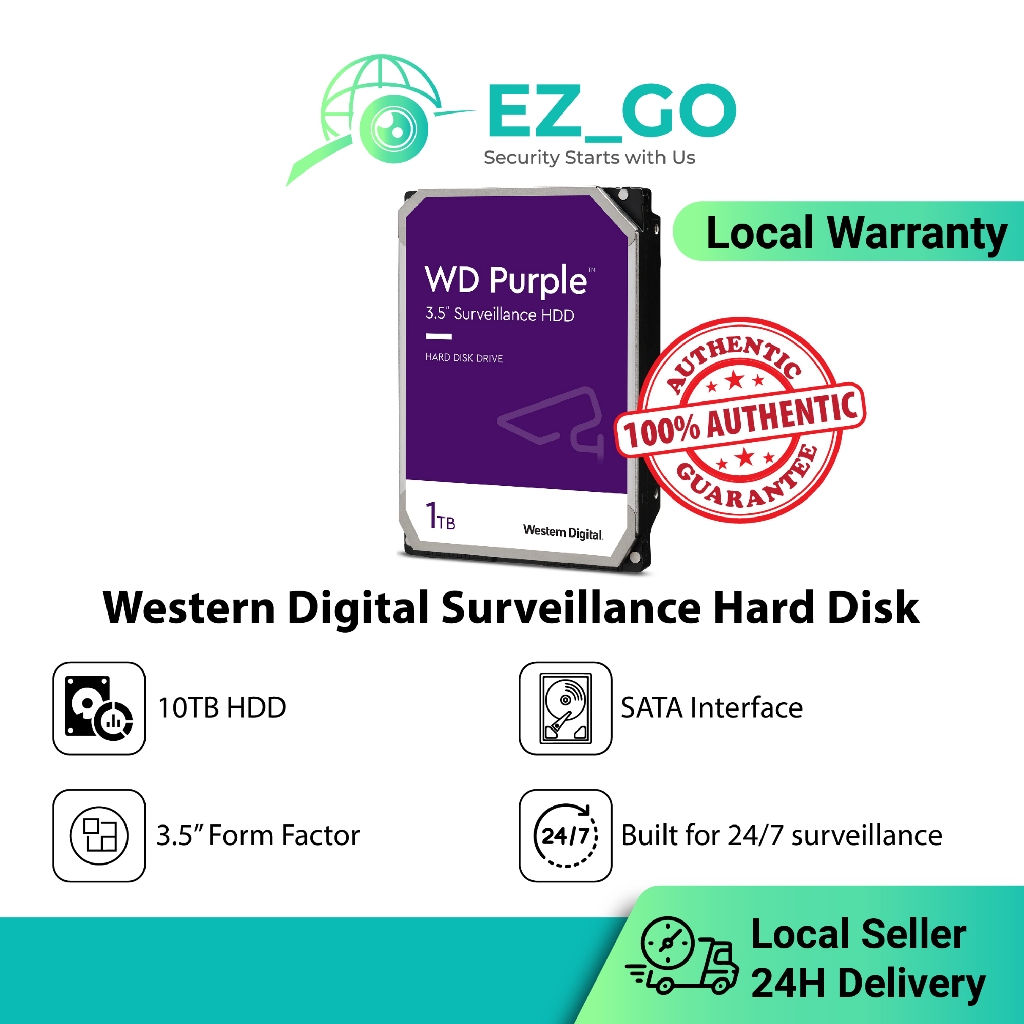 [3 years warranty] Western Digital Hard Disk WD Purple/Seagate 10TB HDD Surveillance Hard Disk