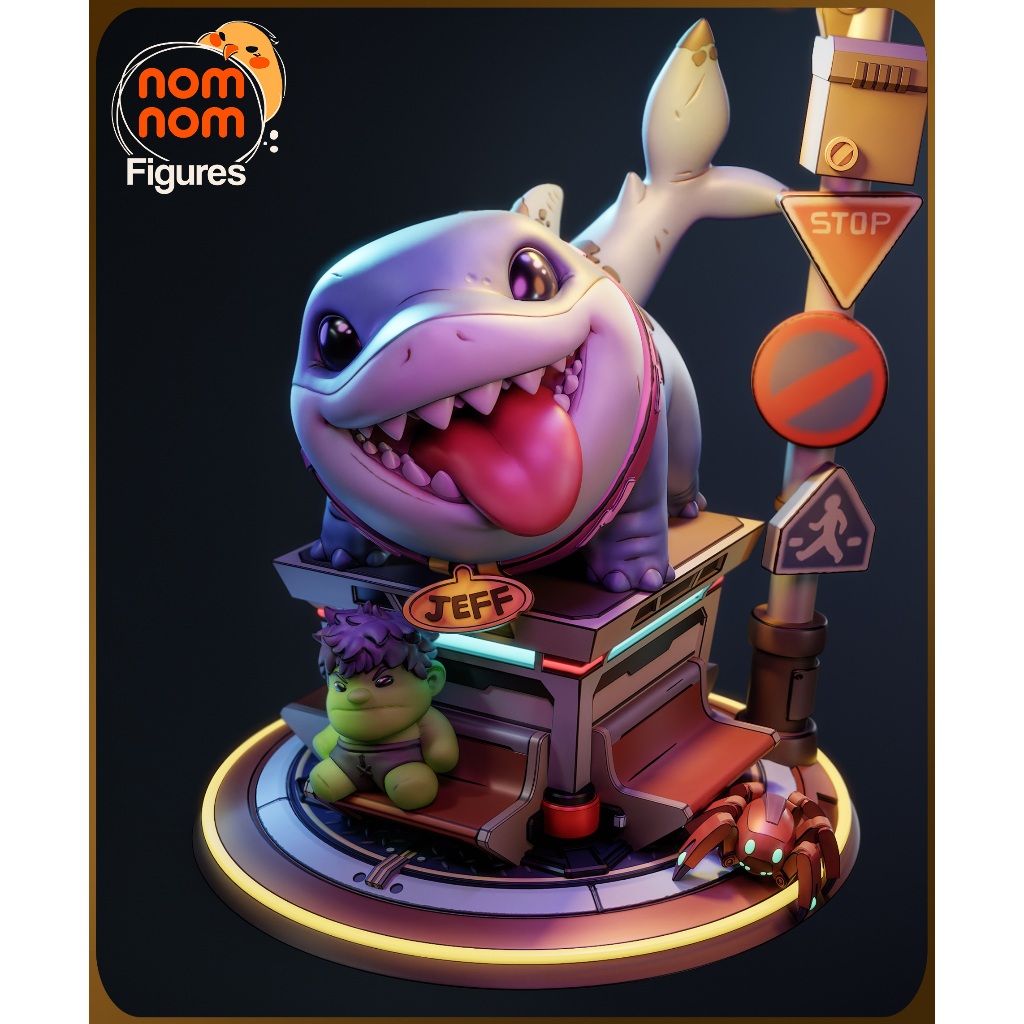 Nomnom Figures Chibi Jeff - Marvel Rivals 3d printed resin figure ...