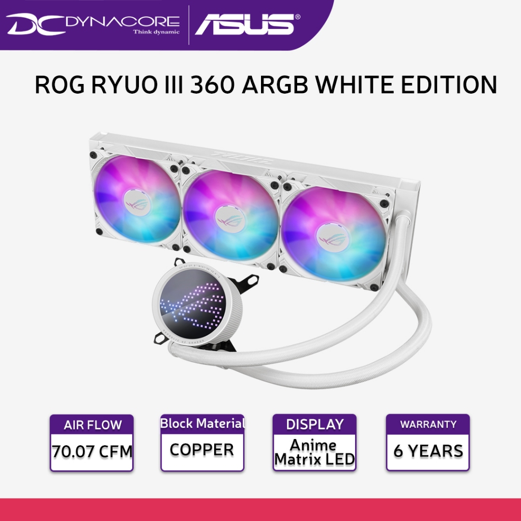 ASUS ROG Ryuo III 360 ARGB White Edition All-in-One liquid CPU Cooler ...