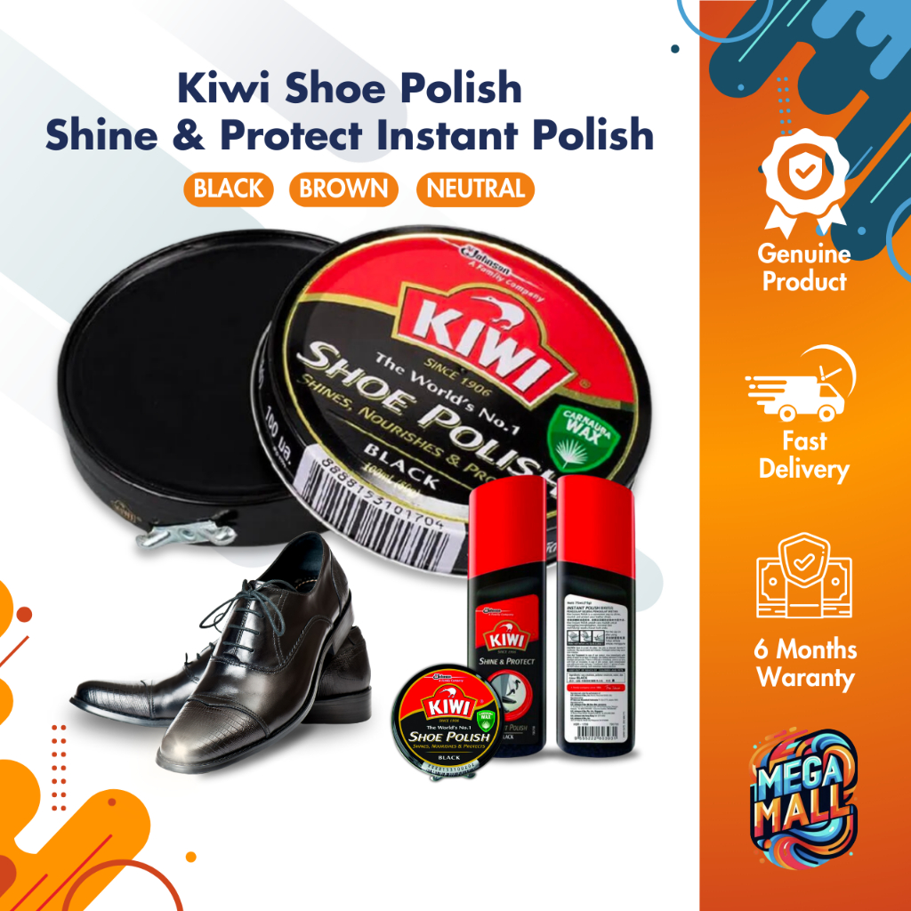 Kiwi Shoe Polish 45ml 75ml Instant Shine Protect Black Neutral Brown Leather Care Shopee Singapore