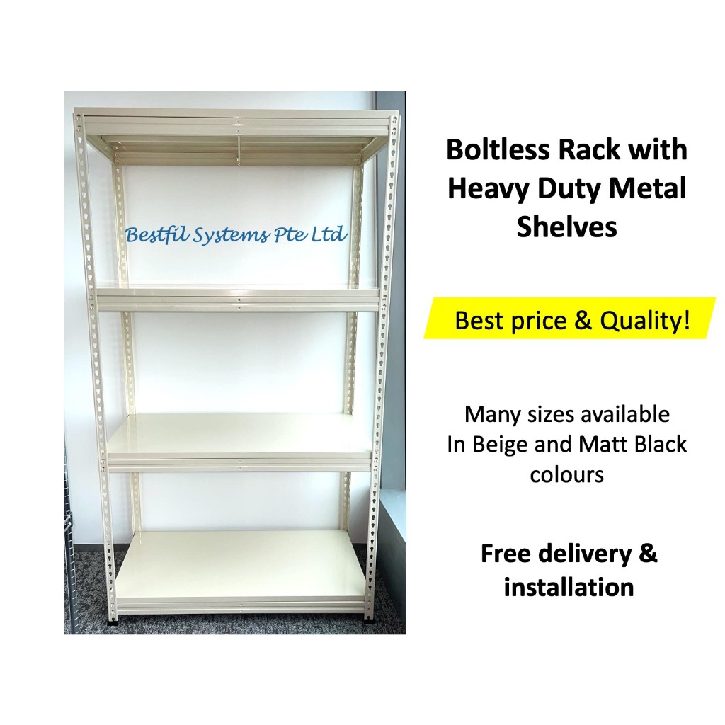 Storage Boltless Rack with Heavy Duty Bending METAL Shelves for