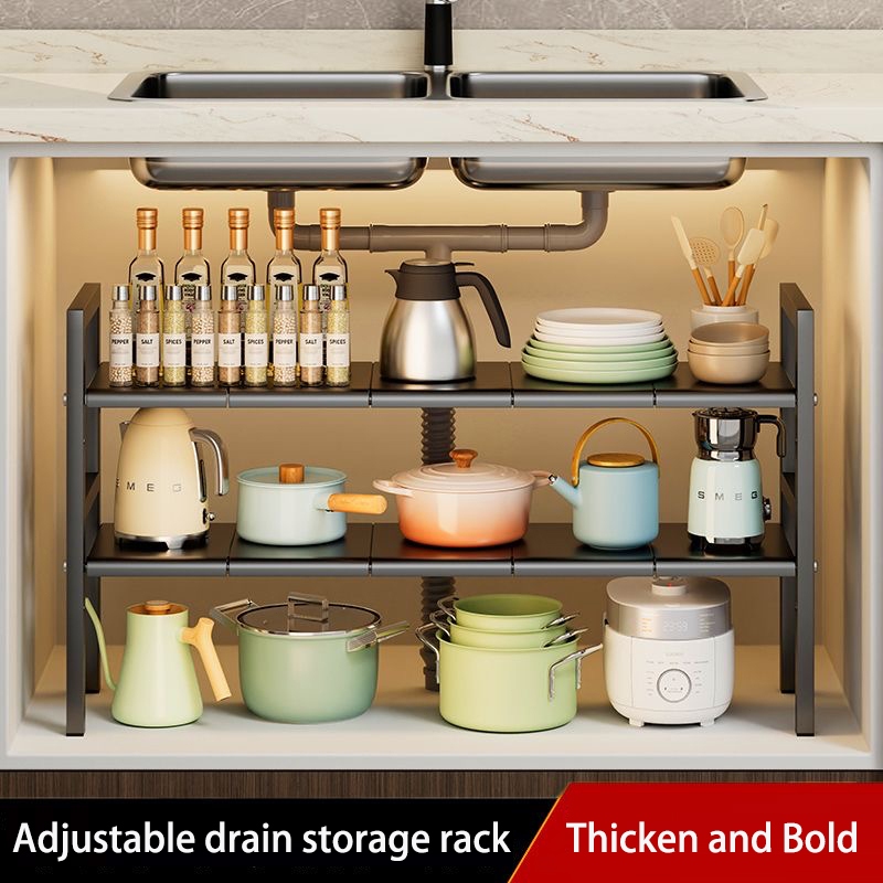 【Home storage】Kitchen storage rack | sink storage rack | retractable ...