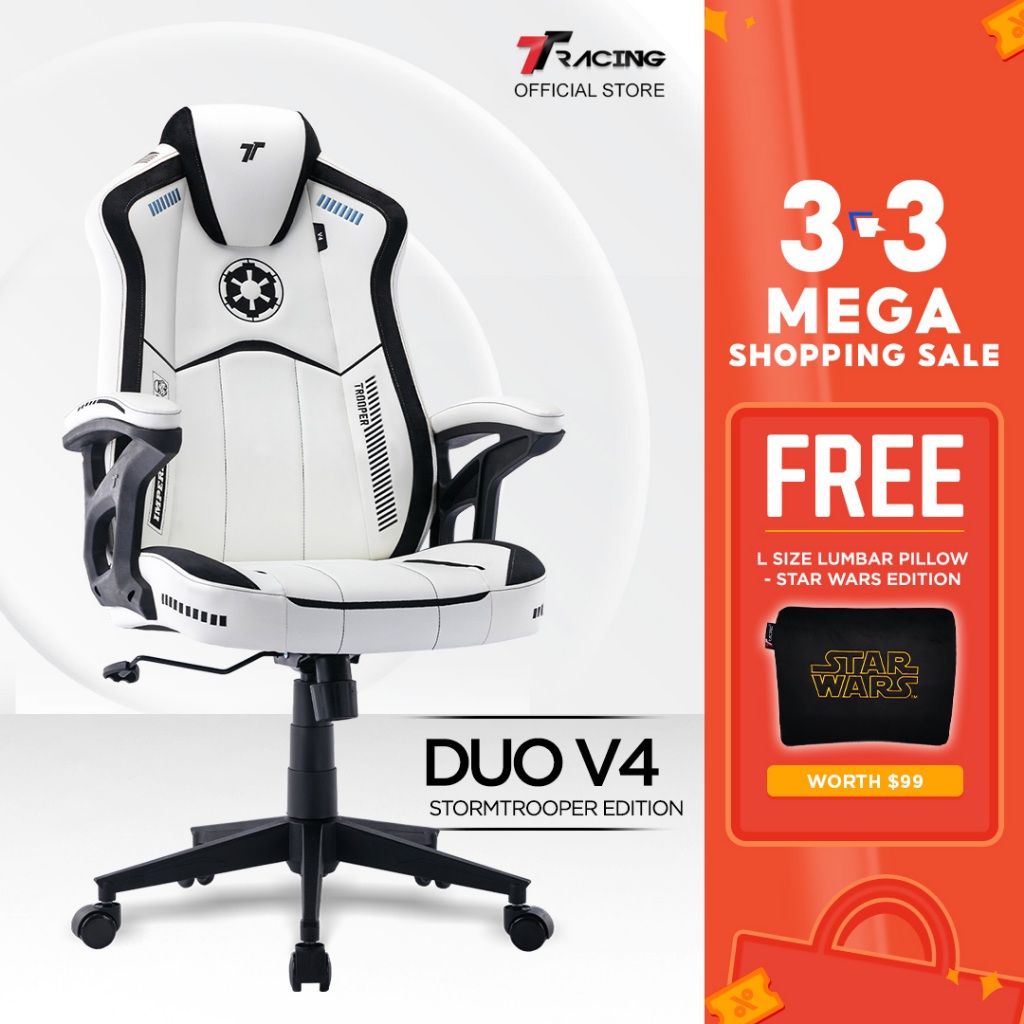 TTRacing Duo V4 Stormtrooper Edition Gaming Chair Ergonomic Home