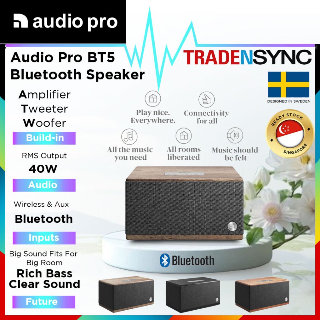 Audio Pro BT5 Wireless Bluetooth Speaker with 10W + 30W | Small HiFi ...