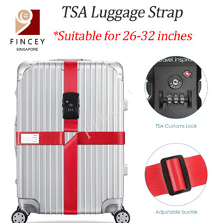 SG TSA Customs Lock TSA Luggage Strap Thicken Adjustable Cross Suitcase Shoulder Straps Anti Slip Travel Belt
