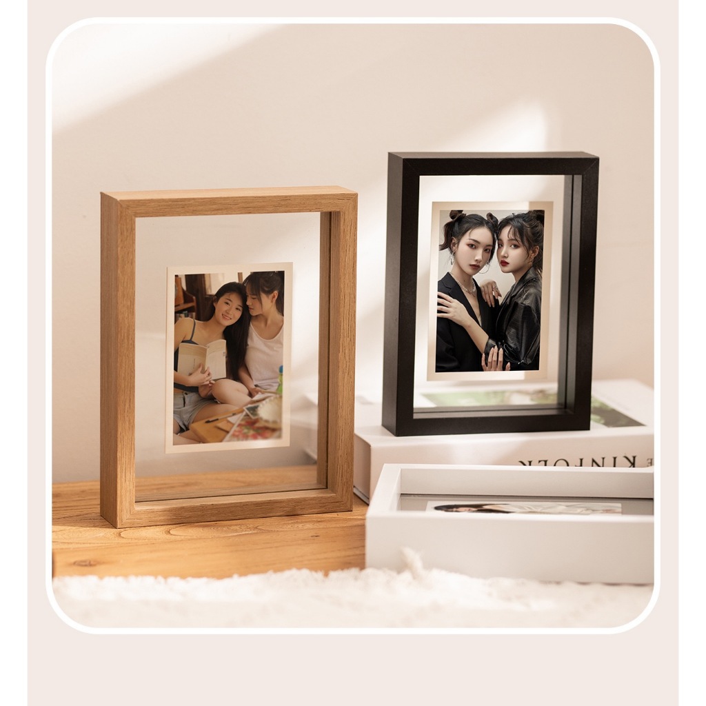 [SG Gift] Double-sided Real Glass Photo Frame /Wooden Photo Frame For ...