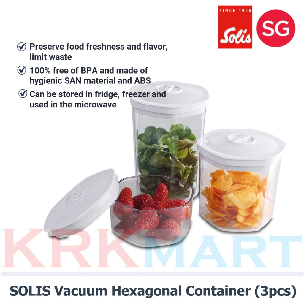 SOLIS VACUUM HEXAGONAL CONTAINER (3PCS) | Shopee Singapore