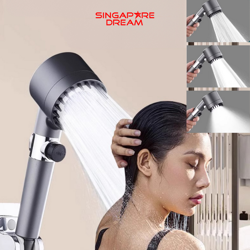 Powerful Shower Head 3 Mode Cotton Filter High Pressure Handheld ...