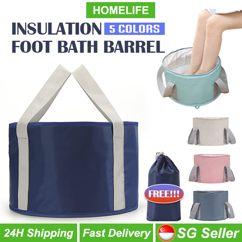 [SG Stock] Foldable Foot Tub Foot Bath Wash Water Basin Portable Pail