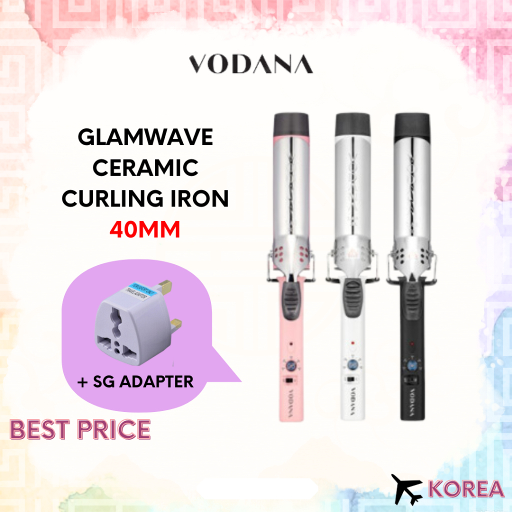 VODANA] Professional Glam Wave Ceramic Curling Iron (40mm) + SG