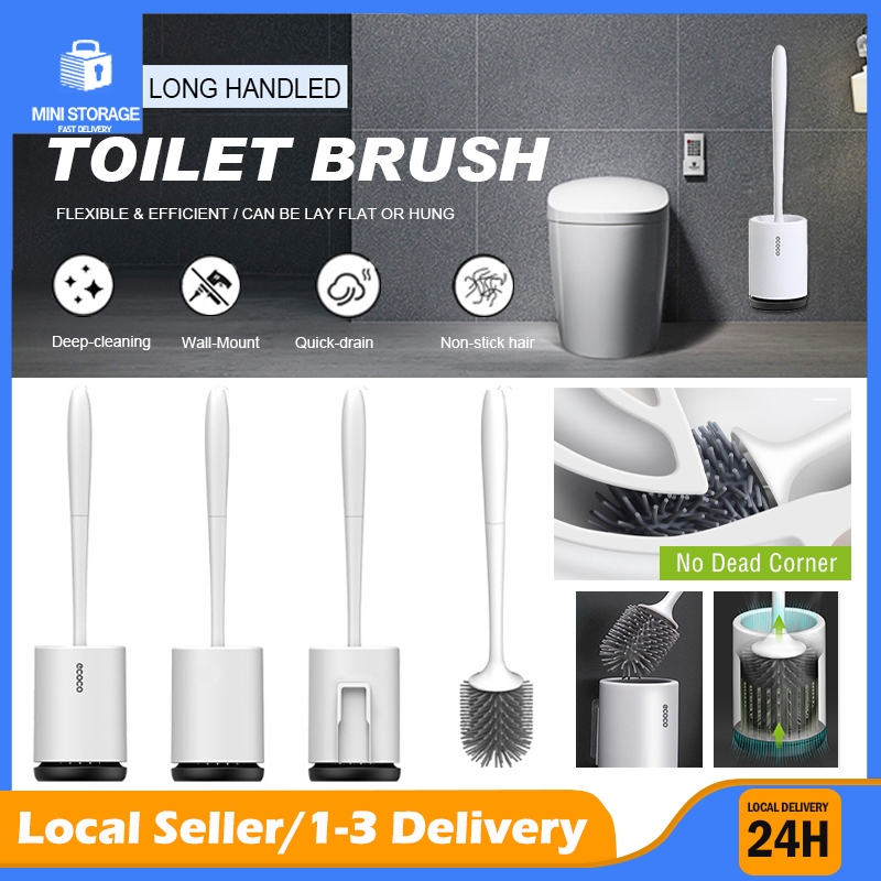 ???SG Stock???Silicone Bathtub Brush No Drill Wall Mounted Toilet Brush ...