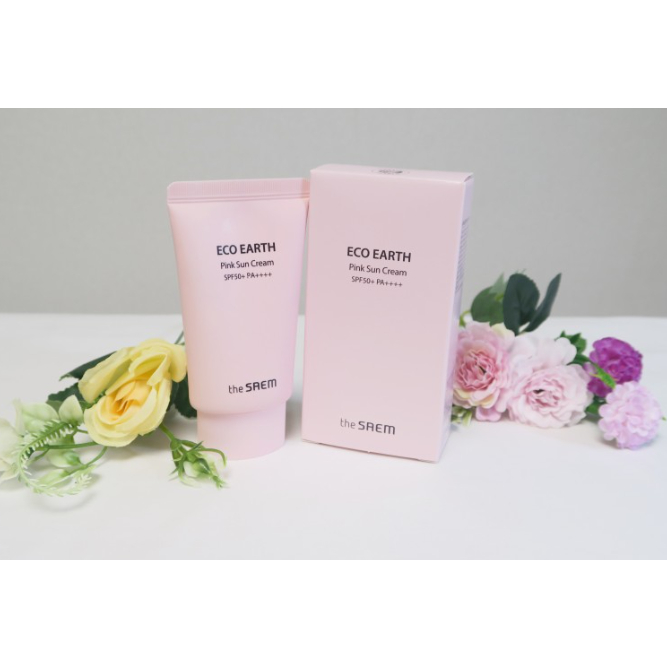 [The Saem] Eco Earth Pink Sun Cream 50g | Shopee Singapore