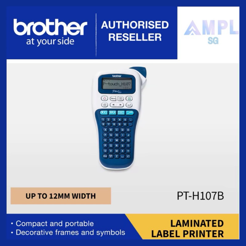 Brother PT-H107B Étiqueteuse Portable Maison Et Bureau - Impression Jusqu'à 12mm