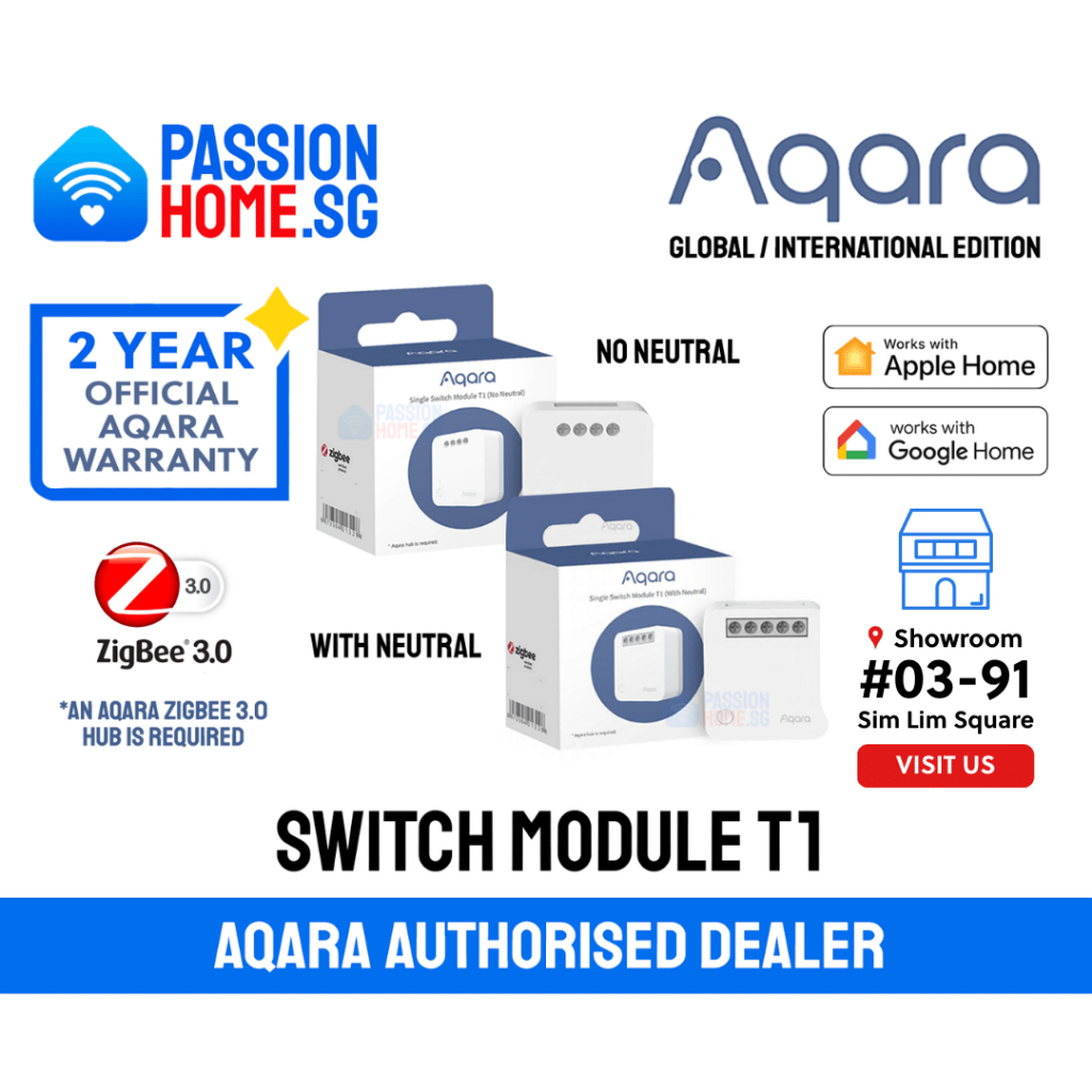 Aqara Single Switch Module T1 (With Neutral/Without Neutral) | Shopee ...