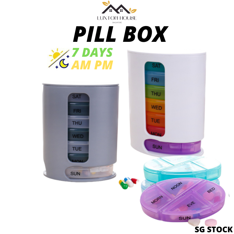 SG Pill Box Pill Case Weekly Pill Organizer Portable Medicine Pill