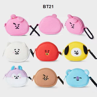  BT21 Baby Series TATA Character Small Coin Purse Pouch ID Card  Wallet with Lanyard, Red : Clothing, Shoes & Jewelry