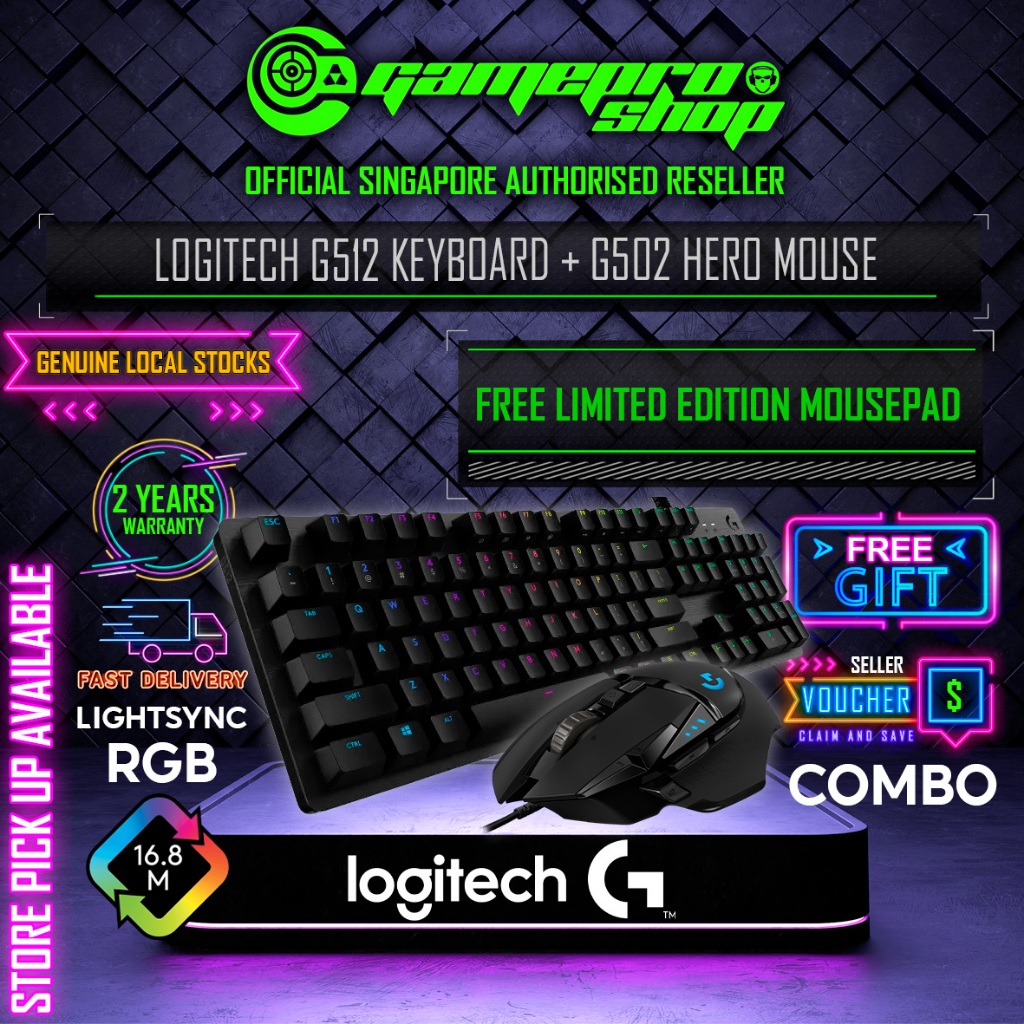 Free Gift] COMBO | Logitech G512 Carbon RGB Mechanical Gaming