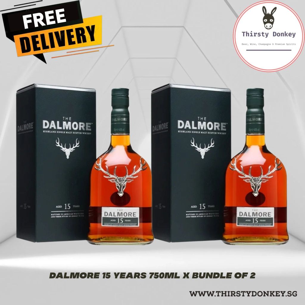 Dalmore 15 Years Single Malt Scotch Whisky 700ml (Bundle of 2