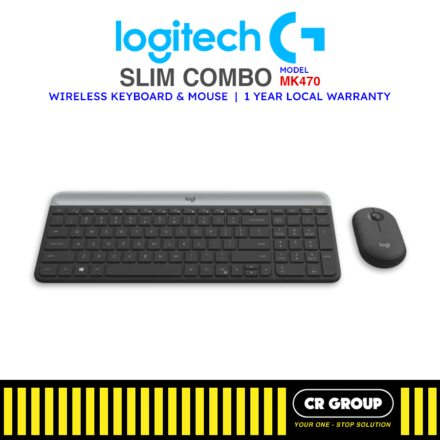 Logitech MK470 Wireless Keyboard and Mouse Combo - Minimalist Design ...