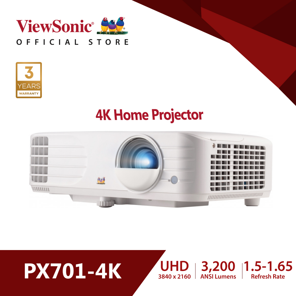 ViewSonic PX701-4K - 3,200 ANSI Lumens 4K Home Projector