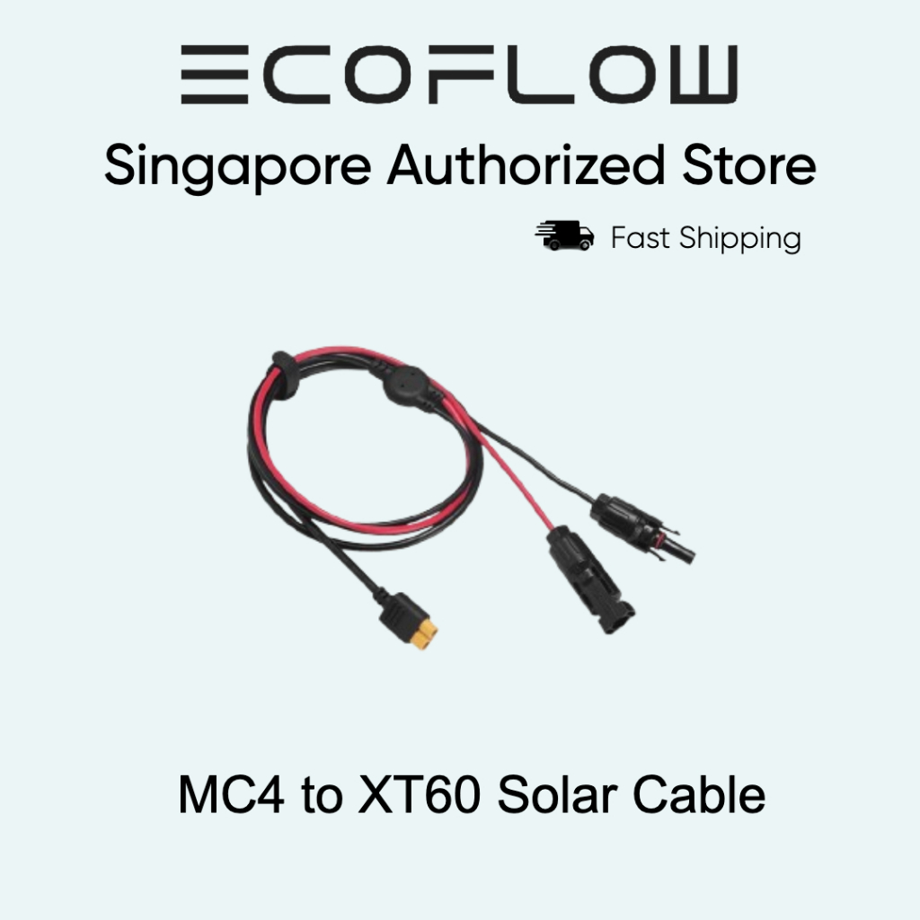 Ecoflow Portable Power Station Accessories Mc4 To Xt60 Solar Cable 3 5m Shopee Singapore