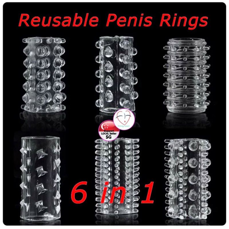 [ LOCAL SELLER] 6 pcs reusable silicon penis sleeve rings, time delay, sex toy. harder erection ...